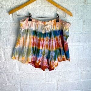 John Elliott Tie Dye Drawstring Reconstructed Lounge Shorts sz XL